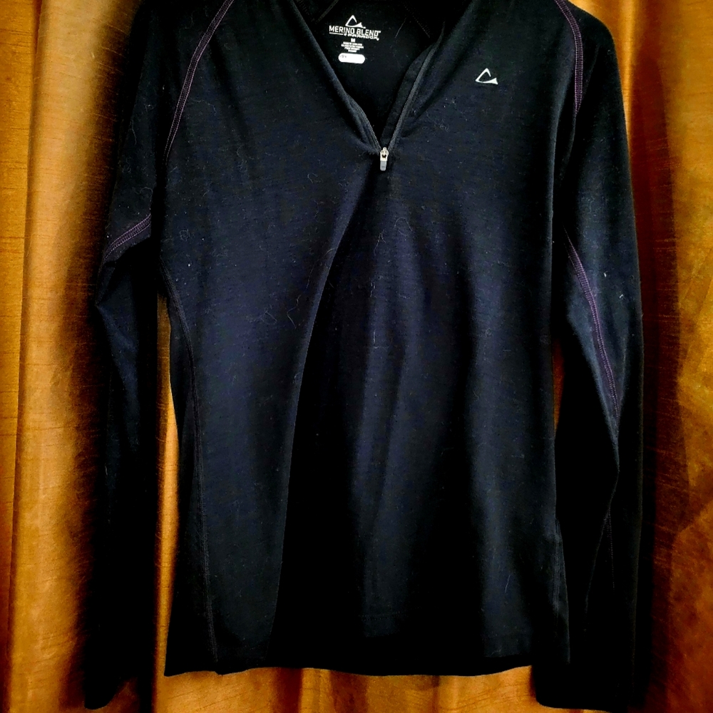 Paradox Women Long Sleeve Pullover Active Top Shirt Black Size M